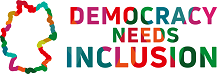 Logo der Kampagne: Demokratie braucht Inklusion