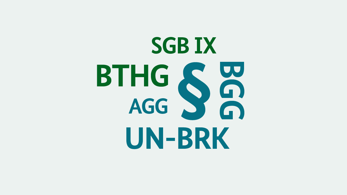 Begriffswolke, hervorgehoben "SGB IX" und "BTHG"